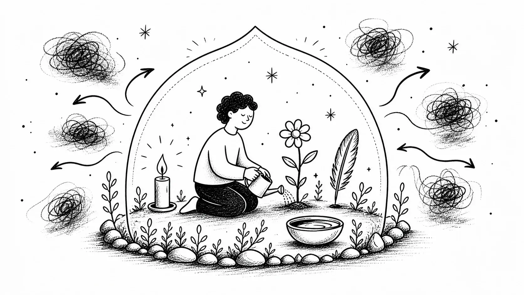 Editorial illustration for the article "Protect Your Aura: 8 Easy Steps to Keep Your Aura Strong" in Spirituality, Mindfulness & Inner Awareness.
