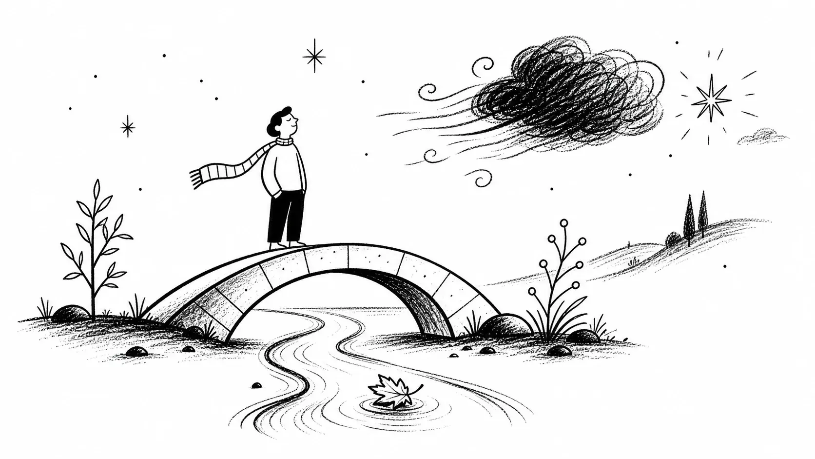 Editorial illustration for the article "And This too Shall Pass" in Spirituality, Mindfulness & Inner Awareness.